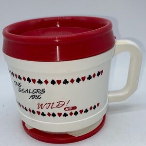The Dealers Are Wild! A&P Grocery Travel Coffee Mug Card Suit Design Vintage